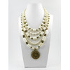 Exclusive necklace &quot;Semyslava&quot; White coral, tube, rondel, rice