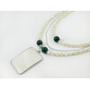 Exclusive necklace &quot;Rain&quot; Mother of pearl, pendant, Malachite