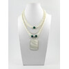 Exclusive necklace &quot;Rain&quot; Mother of pearl, pendant, Malachite