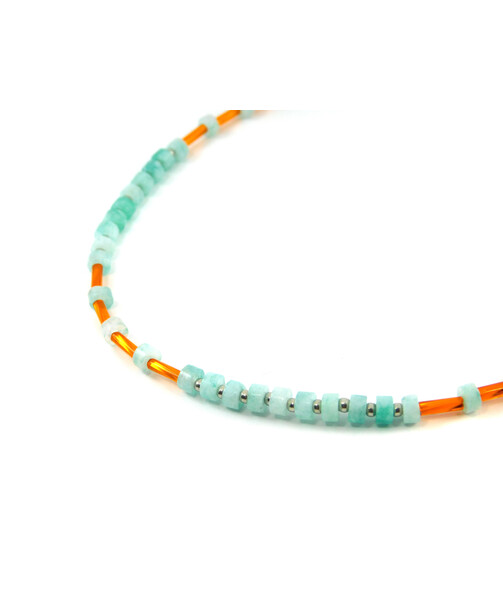 Exclusive necklace "Mena" Amazonite rondel