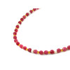 Exclusive necklace &quot;Currant&quot; Quartz facet, Mother-of-pearl rondel, yellow beads