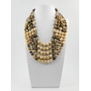 Exclusive necklace &quot;Caramel rows&quot; Mother of pearl, Jasper, 5 rows