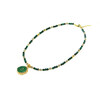 Exclusive necklace &quot;Silk&quot; Malachite, Faceted Topaz