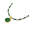 Exclusive necklace &quot;Silk&quot; Malachite, Faceted Topaz