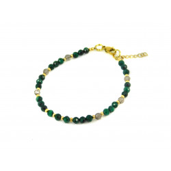 Exclusive bracelet "Silk" Malachite, Topaz facet