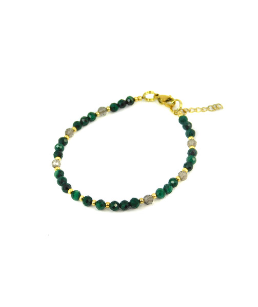 Exclusive bracelet "Silk" Malachite, Topaz facet