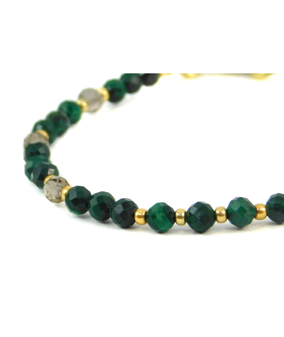 Exclusive bracelet "Silk" Malachite, Topaz facet