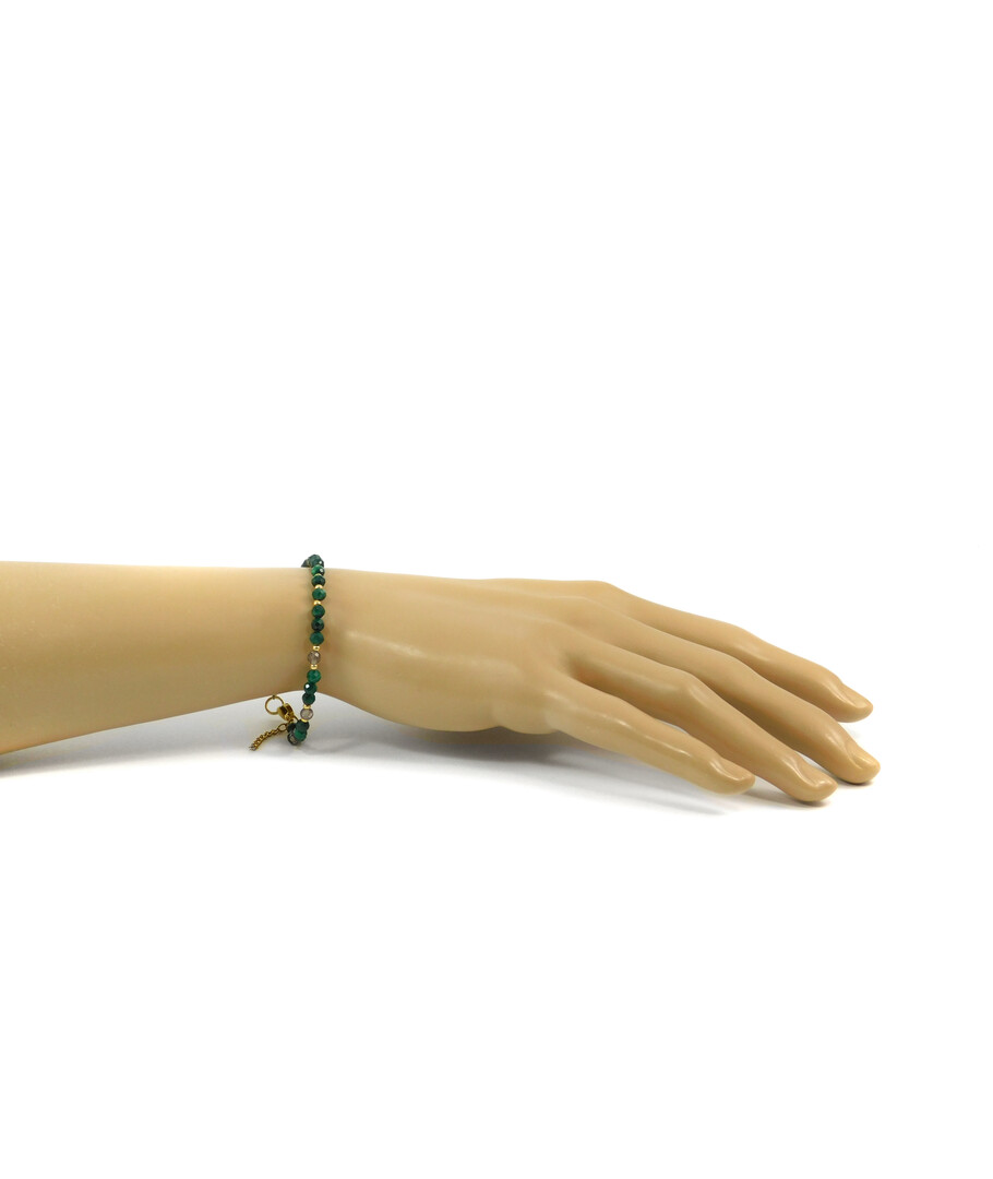 Exclusive bracelet "Silk" Malachite, Topaz facet