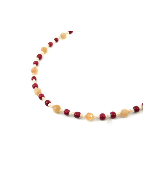 Exclusive necklace "Watermelon" Faceted sun stone