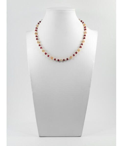 Exclusive necklace "Watermelon" Faceted sun stone