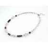 Exclusive necklace &quot;Vita&quot; Rose quartz facet, Black rondel pearls