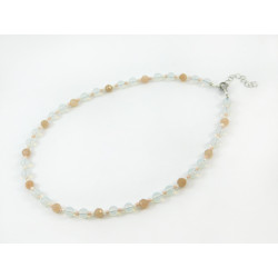 Exclusive necklace "Nameless" Faceted Sunstone, Moonstone