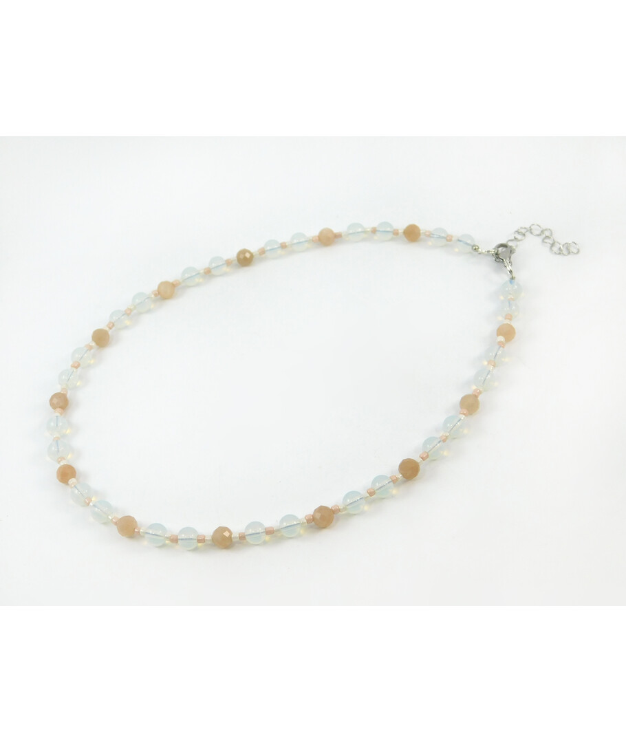 Exclusive necklace "Nameless" Faceted Sunstone, Moonstone