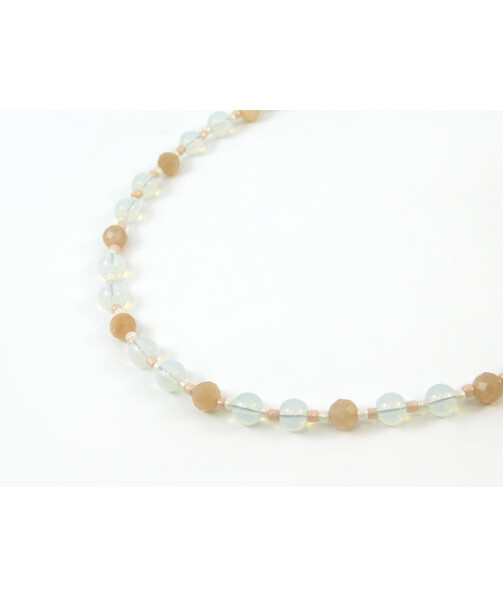 Exclusive necklace "Nameless" Faceted Sunstone, Moonstone