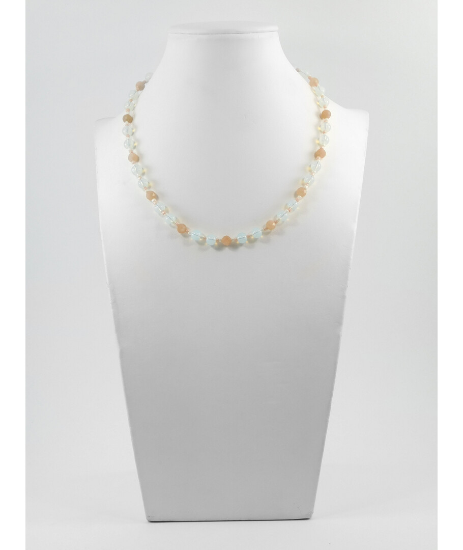 Exclusive necklace "Nameless" Faceted Sunstone, Moonstone