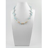 Exclusive necklace &quot;Snyvoda&quot; aquamarine crumb, beige pearls