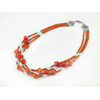 Exclusive necklace &quot;Astral&quot; Coral cube, rondel, tube, rice, Turquoise