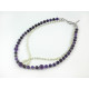 Exclusive necklace "Plum" Amethyst facet, Mother of pearl, 2 rows