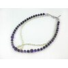 Exclusive necklace &quot;Plum&quot; Amethyst facet, Mother of pearl, 2 rows