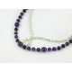 Exclusive necklace "Plum" Amethyst facet, Mother of pearl, 2 rows