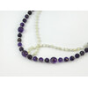 Exclusive necklace &quot;Plum&quot; Amethyst facet, Mother of pearl, 2 rows