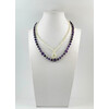 Exclusive necklace &quot;Plum&quot; Amethyst facet, Mother of pearl, 2 rows