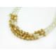 Exclusive necklace "Salted caramel" Mother of pearl, rice, rondel, 3 rows
