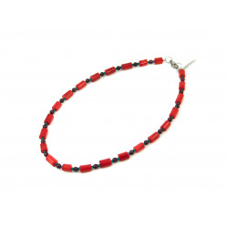 Exclusive "Viseria" necklace Coral rubka, Garnet
