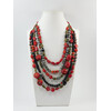 Exclusive necklace &quot;Square&quot; Coral, cut, round, lava, jasper