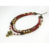 Exclusive necklace &quot;Remark&quot; Pearls, amber, coral rice, rondel, 3 rows