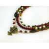 Exclusive necklace &quot;Remark&quot; Pearls, amber, coral rice, rondel, 3 rows