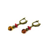 Exclusive earrings &quot;Remark&quot; Pearls, amber, coral rice, rondel