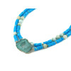 Exclusive necklace &quot;Desna&quot; Larimar, Mushli rondel, 2-row