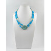 Exclusive necklace &quot;Desna&quot; Larimar, Mushli rondel, 2-row