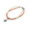 Exclusive necklace &quot;Kindness&quot; Coral orange, rondel, rice, 3 rows