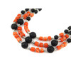 Exclusive necklace &quot;Pumpkin Brownie&quot; lava, barrel, coral puck, 3-row