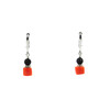 Exclusive earrings &quot;Pumpkin brownie&quot; Lava, Coral puck