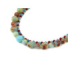 Exclusive necklace &quot;Exciting&quot; Variscite, Aquamarine facet, Coral facet, 2 rows