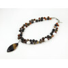 Exclusive necklace &quot;Daphne&quot; Agate, white, pendant, 2 rows