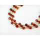 Exclusive necklace "Autumn snow" Carnelian plate. face, Coral rice, 3-rows