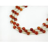 Exclusive necklace &quot;Autumn snow&quot; Carnelian plate. face, Coral rice, 3-rows