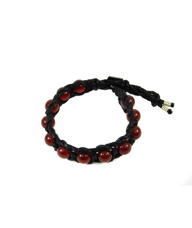 Exclusive leather bracelet "Arrest" Carnelian