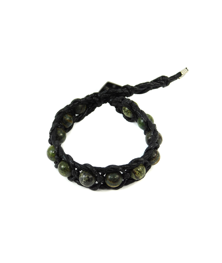 Exclusive leather bracelet "Arrest" Jasper