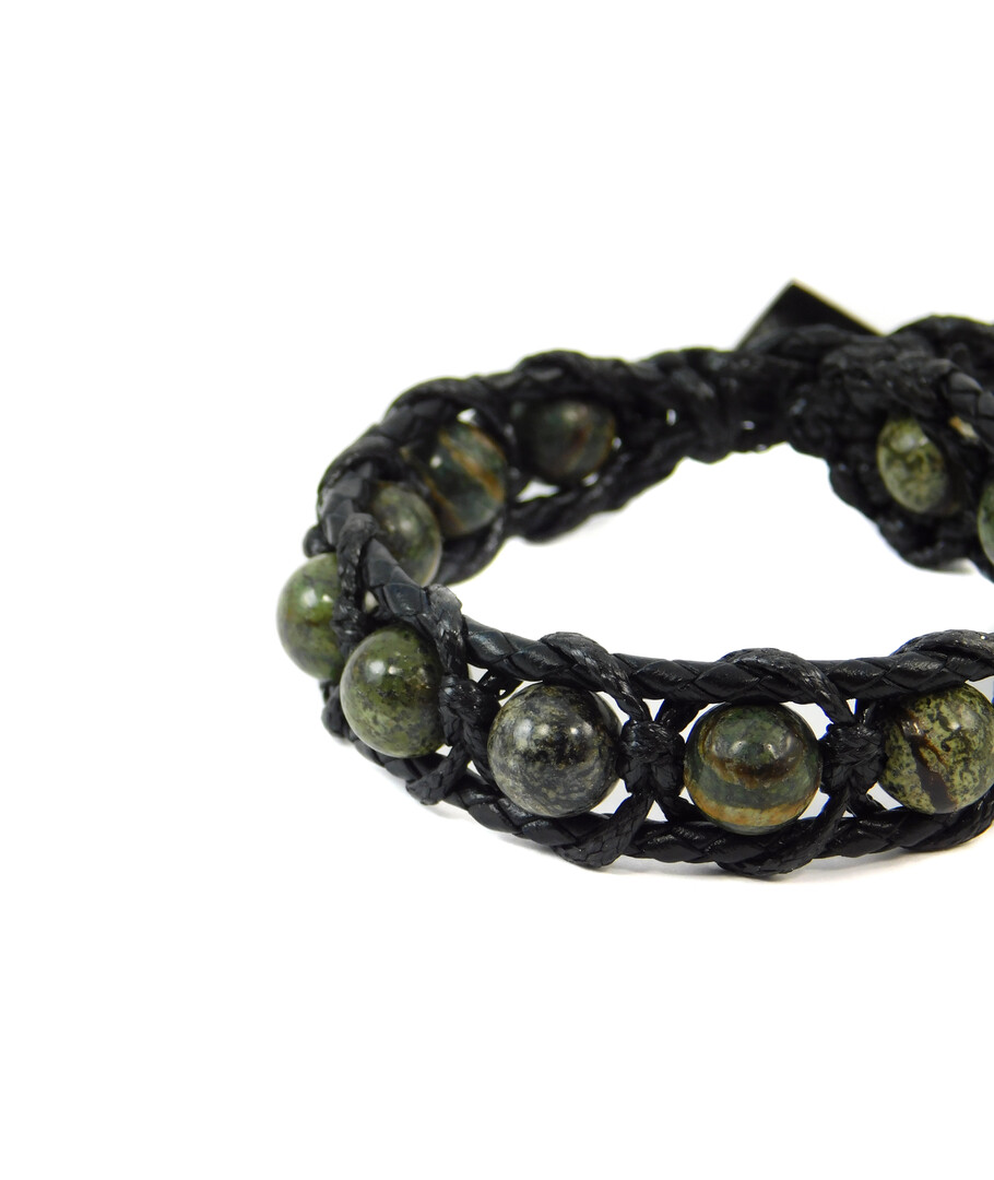 Exclusive leather bracelet "Arrest" Jasper