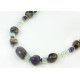 Exclusive necklace "Moon Sonnet" Moonstone, Barrel Amethyst, Lepidolite