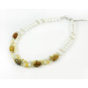 Exclusive necklace &quot;Darya&quot; Barrel coral, White agate, Mother of pearl crumb, 2 rows