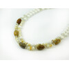 Exclusive necklace &quot;Darya&quot; Barrel coral, White agate, Mother of pearl crumb, 2 rows