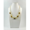 Exclusive necklace &quot;Darya&quot; Barrel coral, White agate, Mother of pearl crumb, 2 rows