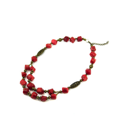 Exclusive necklace "Tira" Coral on a corner