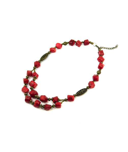 Exclusive necklace "Tira" Coral on a corner